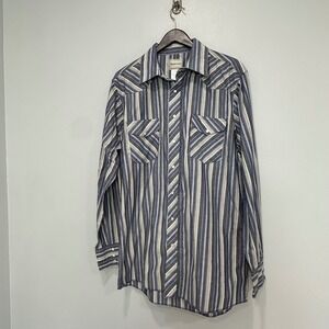 FRONTIER Mens LT GA GL Tall Long Sleeve Striped Western Snap Button Shirt